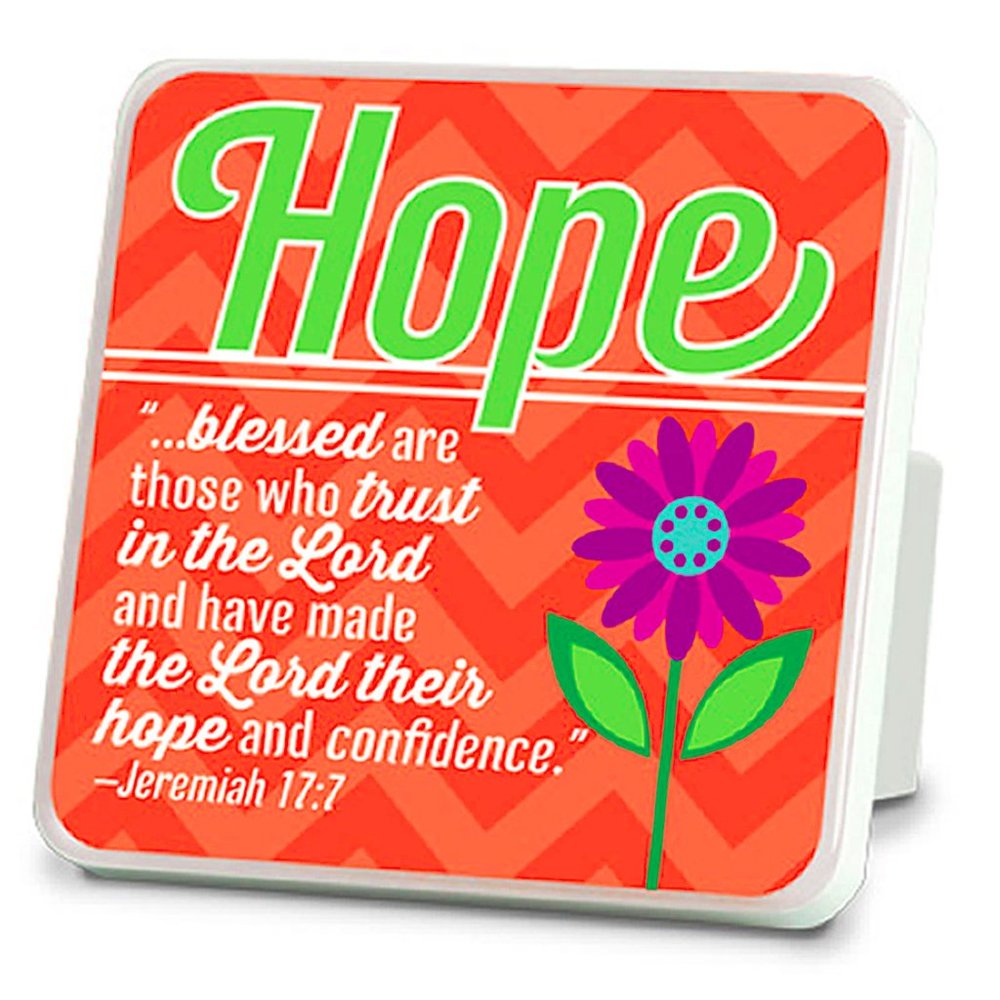 NWT Happy Hope Plaque Jeremiah 17:7 4x4 inches